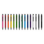 Kugelschreiber Metall mit Softtouch, Clip grau