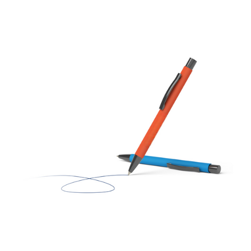 Kugelschreiber Metall mit Softtouch, Clip grau